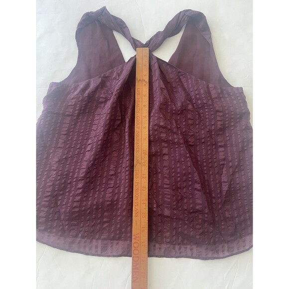 FRAME Draped Textured 100% Silk Halter Top in Cabernet Purple Sz XS NWT - Picture 4 of 8